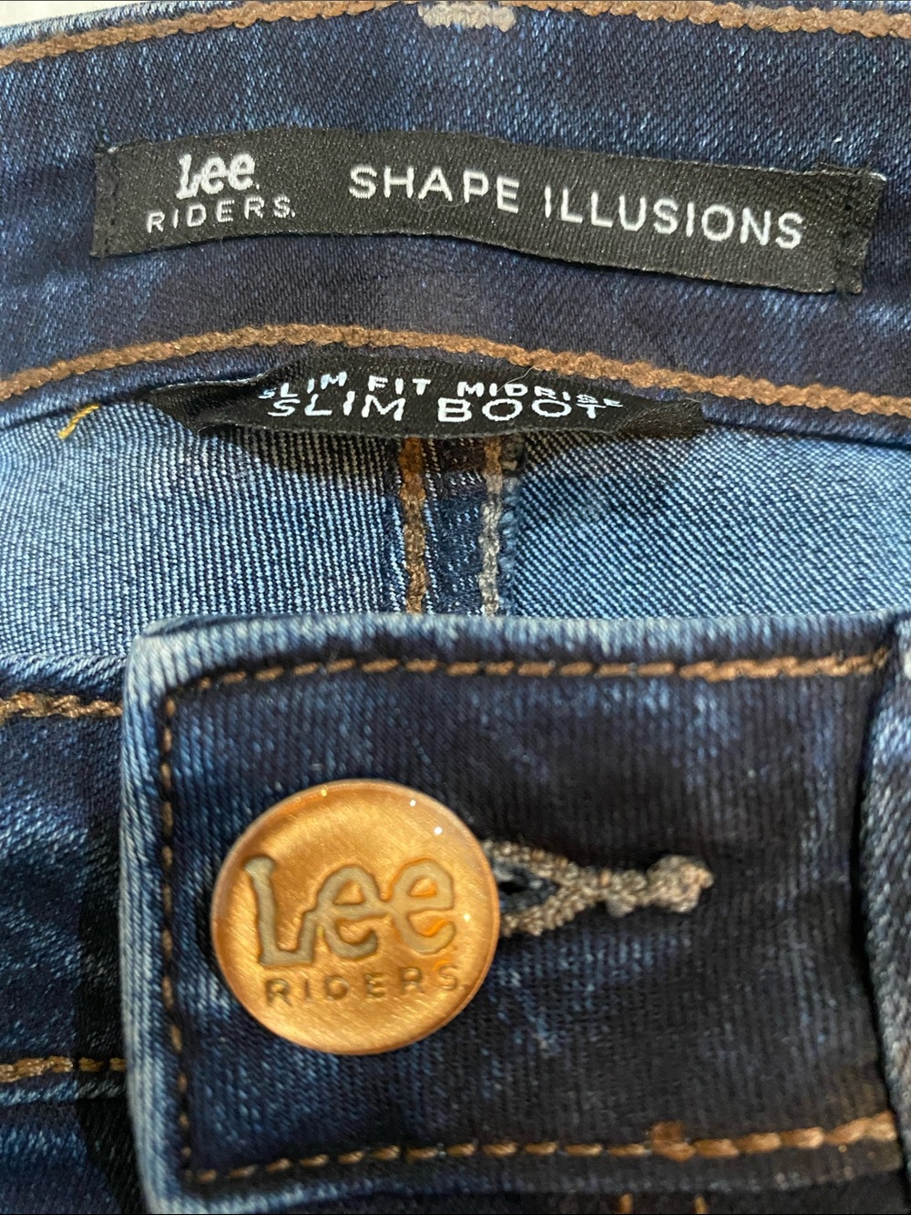 Riders by Lee Shape Illusion Dark Indigo Flare Jeans - Picture 3 of 4